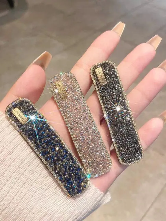 韩国水钻发夹女碎发bb夹子头饰卡子2025年新款高端水钻一字夹