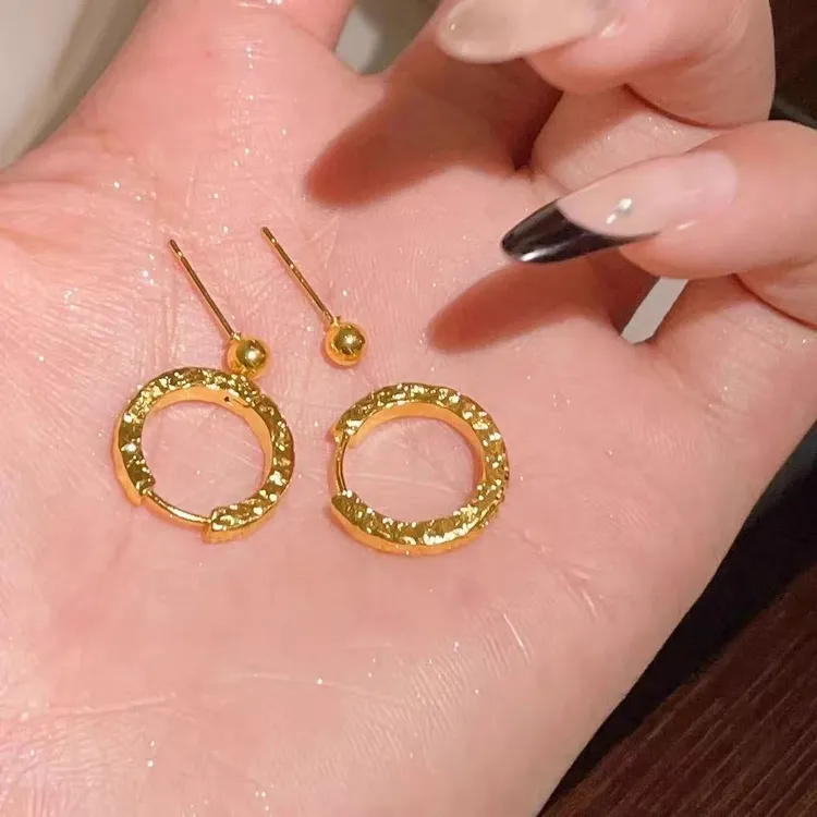 925银针金色碎冰冰耳扣2026新款小众设计感耳钉气质精致耳环耳饰