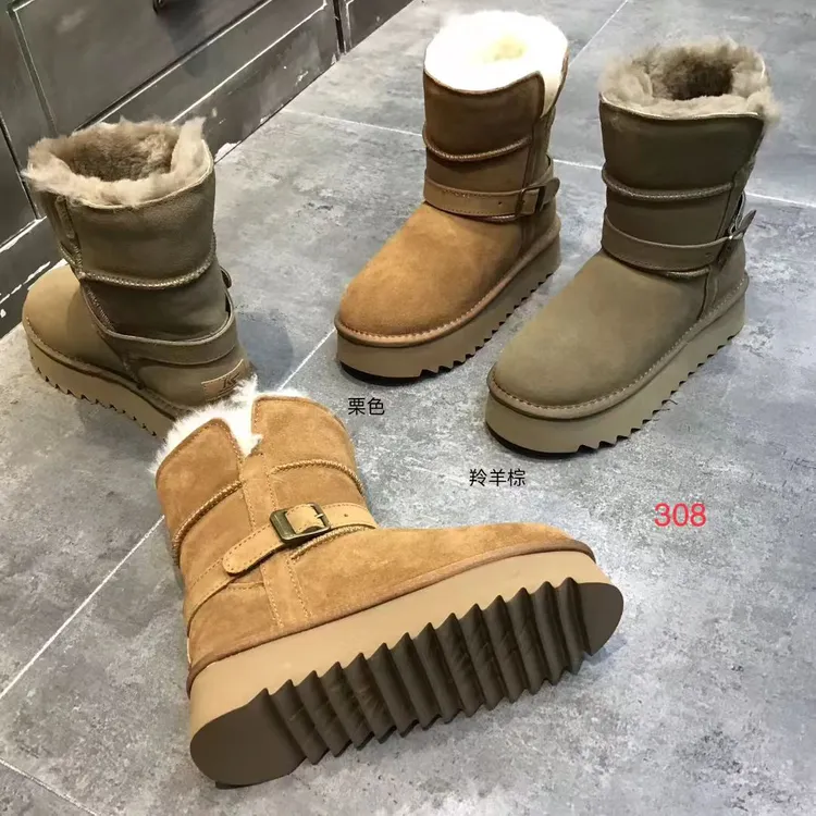 蒙古厚底两穿雪地靴女2025新款秋季百搭加绒加厚皮毛一体东北棉鞋