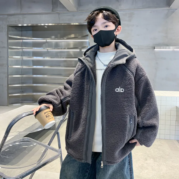 儿童装男童毛毛衣加厚外套秋冬款2025新款男孩冬季羊羔绒衣服洋气