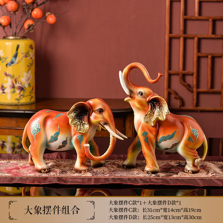 大象摆件招财风水乔迁新居客厅茶几电视柜摆设大象摆件酒柜摆件