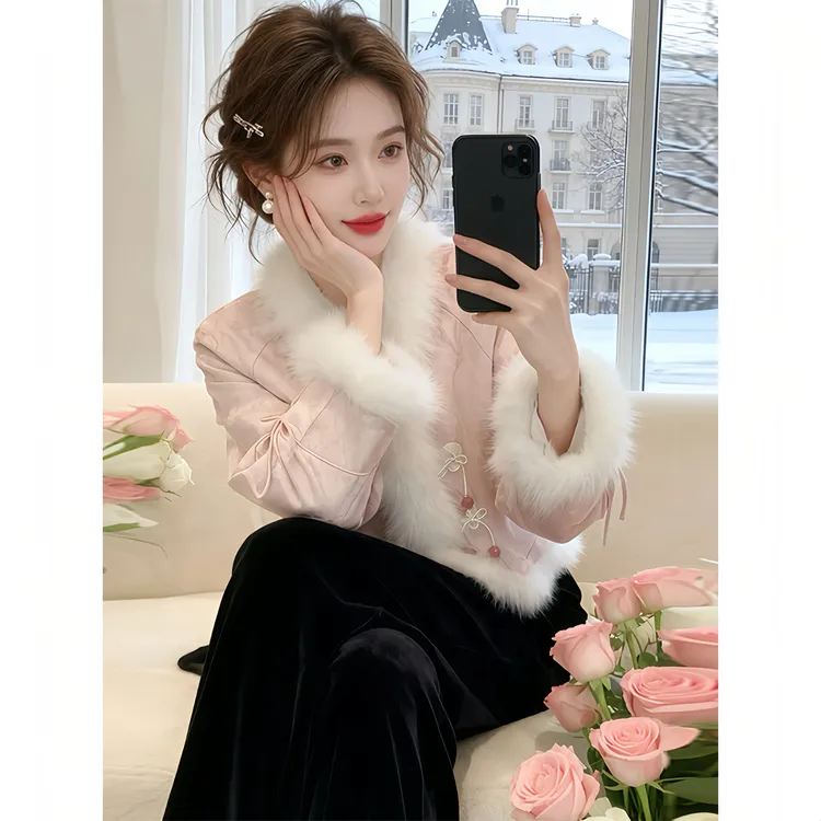 新中式国风2025冬装时尚国风宽松棉服女潮