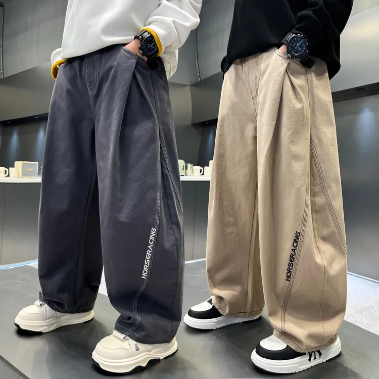男童裤子春秋儿童休闲长裤男孩2025新款中大童秋装宽松工装裤潮酷