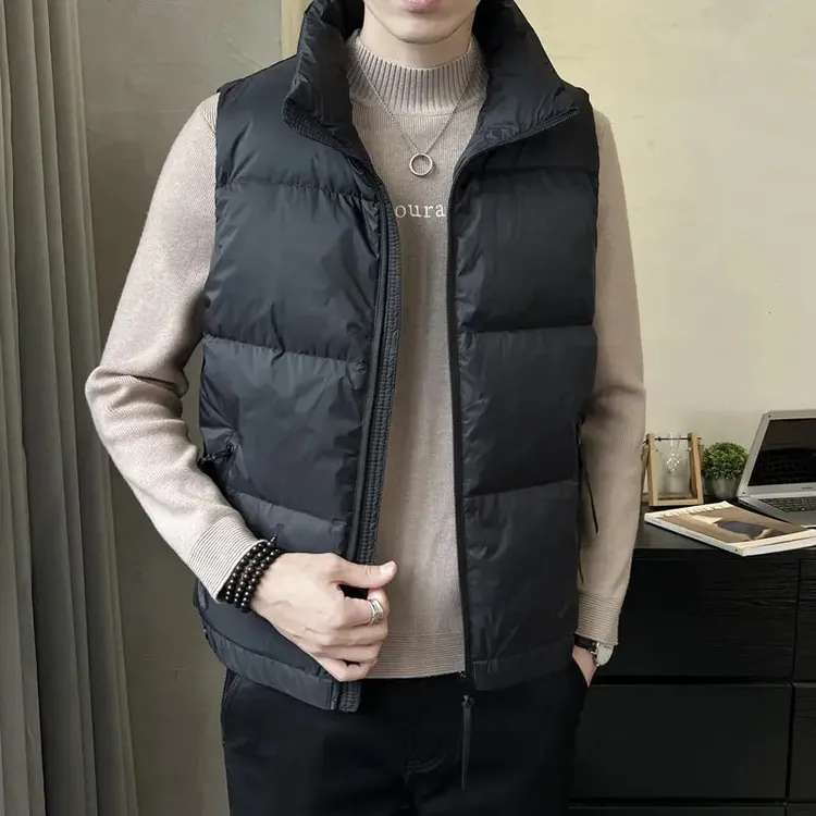 立领羽绒马甲男短款韩版潮流无袖坎肩外套秋冬款宽松百搭保暖马夹
