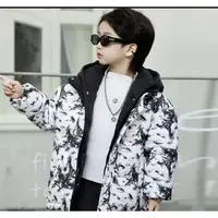 【现货】YRF-8905 黑色 休闲羽绒服外套新款洋气儿童户外连帽