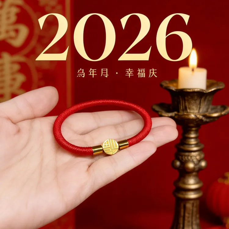 天然辰砂纯手工编织2026福字款含朱砂本命年朱砂红绳手链红绳手镯