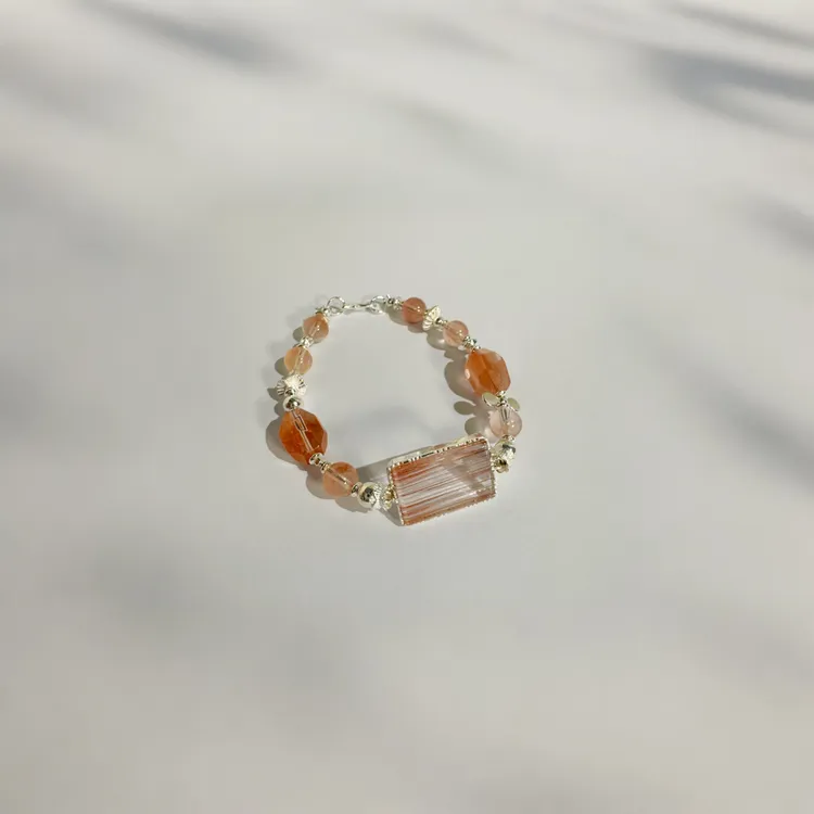 非金属羽毛手链 原创孤品粉色兔毛小众设计感手链