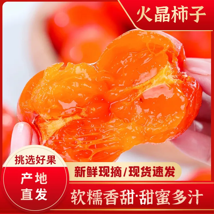 【放软了吃】正宗火晶柿子新鲜采摘当季水果皮薄肉嫩软甜流心妈妈