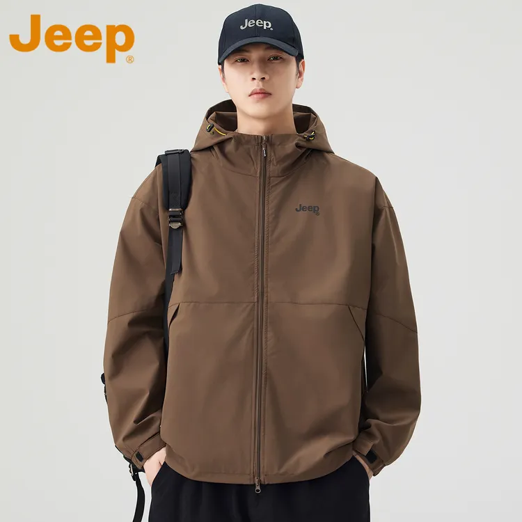 JEEP吉普美式户外三合一冲锋夹克男士秋冬新款宽松连帽上衣外套男