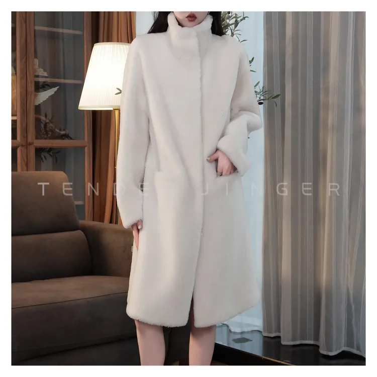 Tender Jinger｜线下专供 女士纯色长款皮毛一体T2309MDD037M