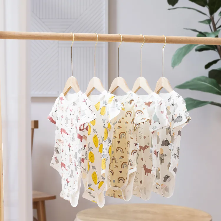 女童三件装艾利英女宝包屁衣新生儿哈衣宝宝薄款爬衣儿童夏季衣服