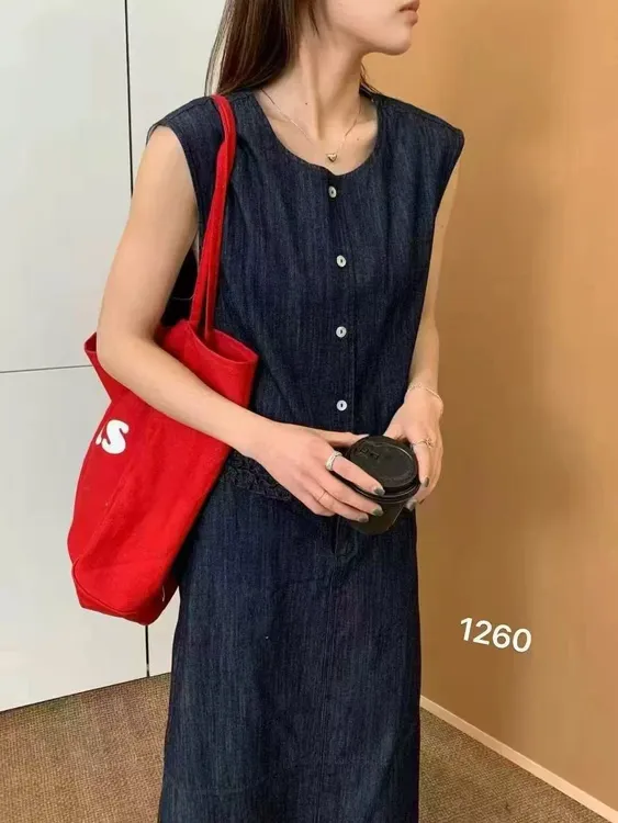 软牛仔套装夏季薄款显瘦时尚纯色减龄套装
