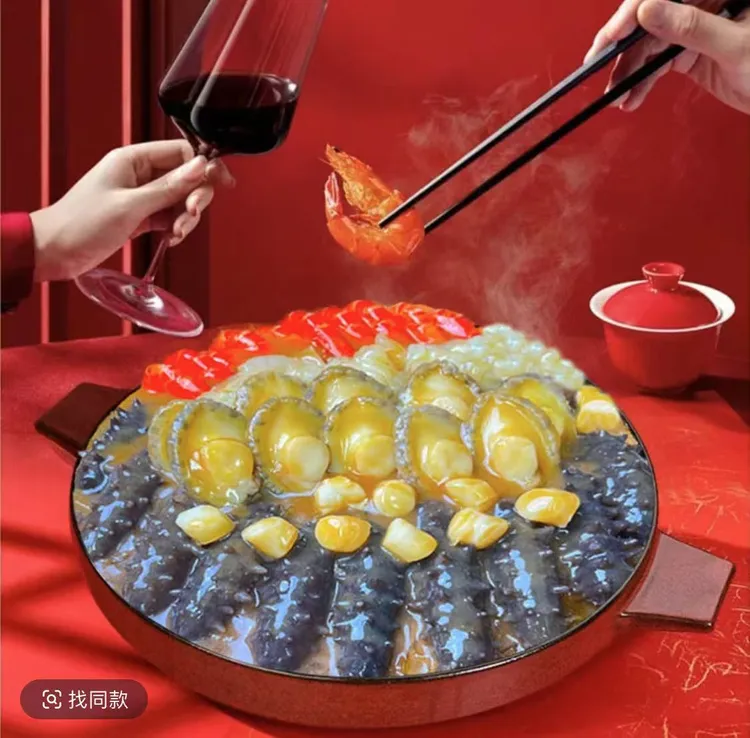 【霞浦海鲜】12参12鲍12虾辽参大盆菜(直播现场现货为准)