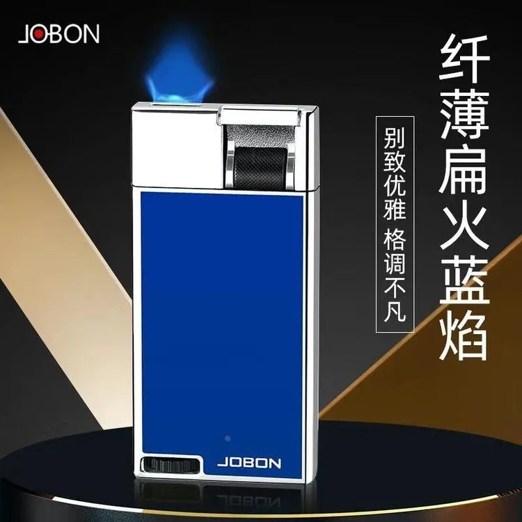 CHIEF/首领纤薄扁火蓝焰打火机充气防风可视仓高颜值个性创意