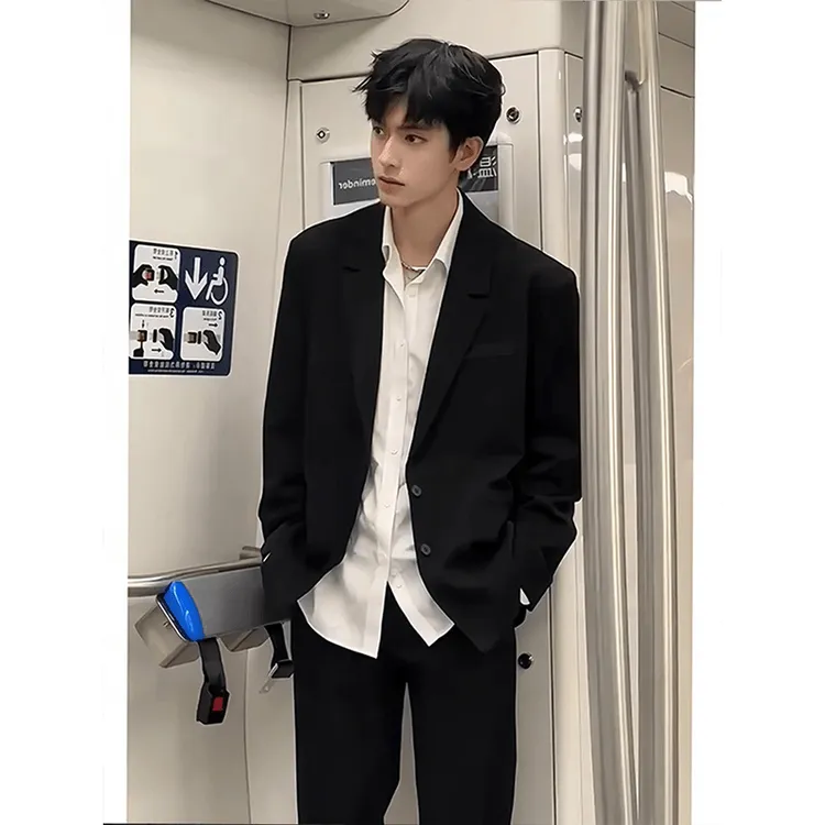 cleanfit垫肩西装外套男款春秋季高级感痞帅休闲百搭西服夹克上衣