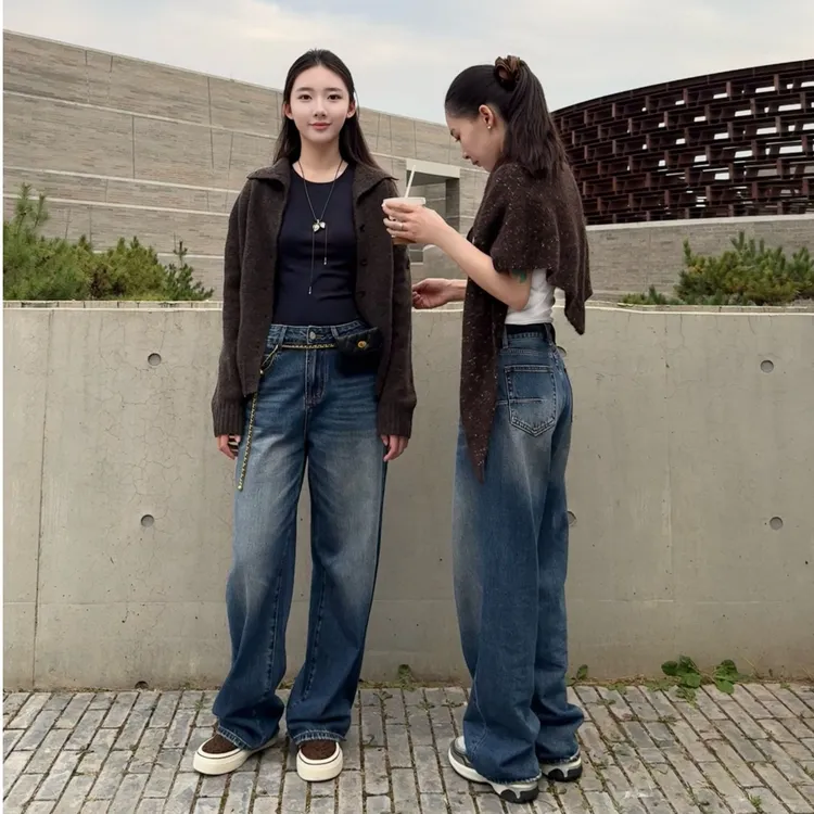 OTM DENIM【楠楠】美式复古直筒牛仔裤修臀天丝柔软垂感简约