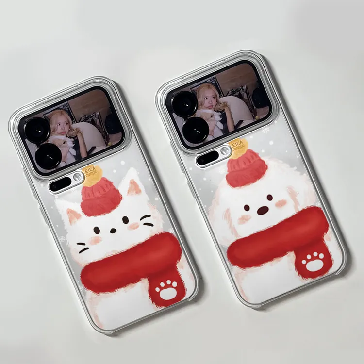 新年围巾脚印猫狗适用苹果17/16手机壳15华为p80oppovivo小米一加