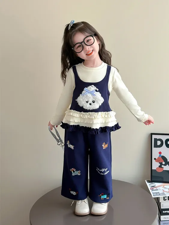 英国MK&DK女童套装秋季2025新款洋气时髦儿童秋装女衣服两件套