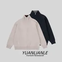 秋季立体裁剪针织衫老钱毛衣开衫立领宽松百搭设计师款