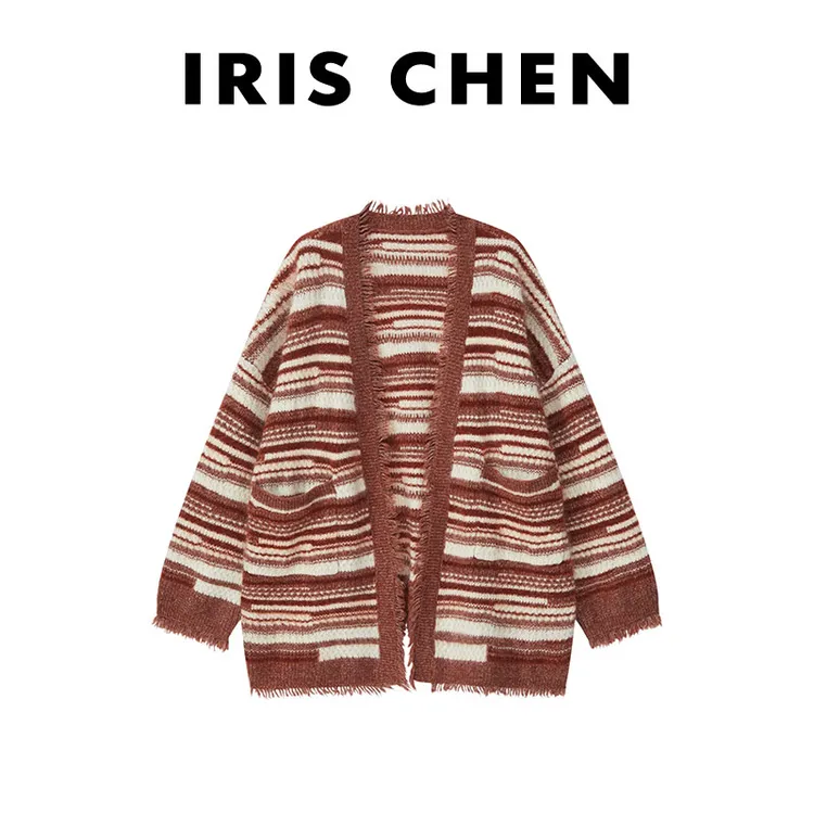 IRIS CHEN 土耳其 25秋冬“真丝羊绒600g羊毛马海”针织外套25WT672