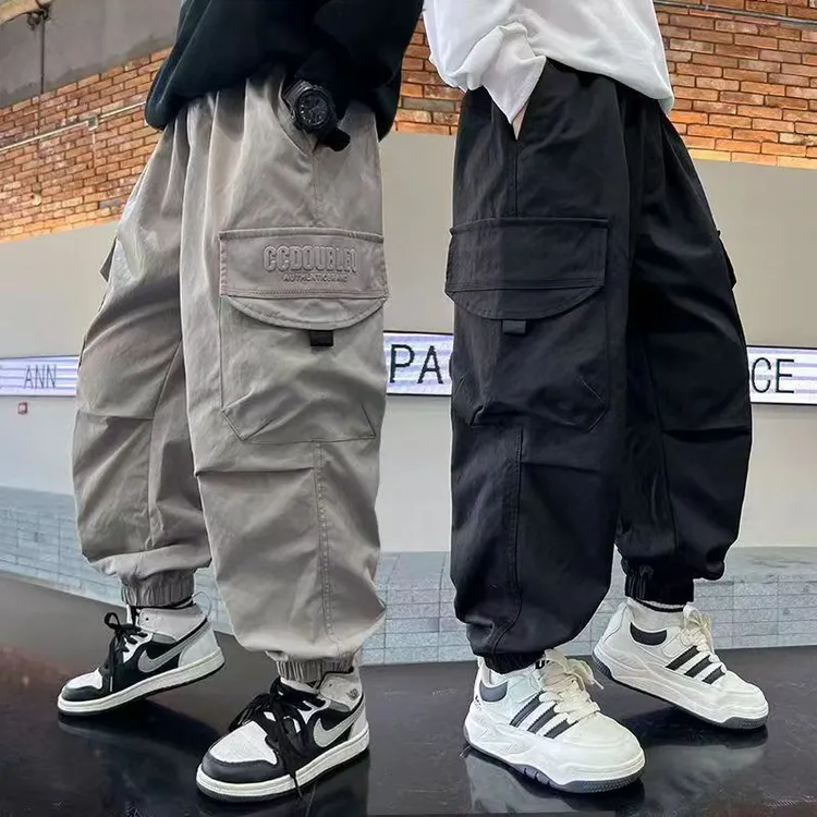 【水洗纯棉】男童春秋款工装裤儿童韩版裤子男孩中大童宽松裤休闲裤