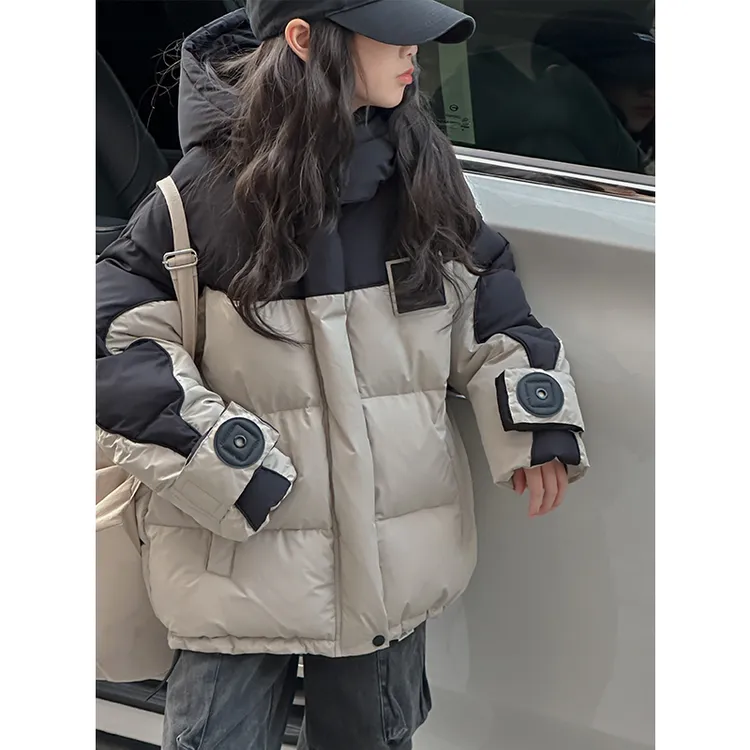 K27329孙小美女童羽绒服2025冬装新款儿童白鸭绒连帽外套上衣
