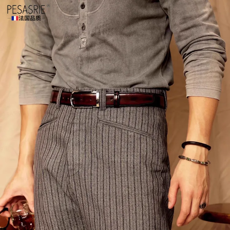 腰带男款爆款2025新款意大利牛皮正装皮带针扣轻奢礼品高端上档次