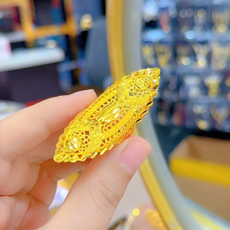铜合金戒指 爱纳扎尔不易掉色时尚百搭个性新款金色戒指001679466