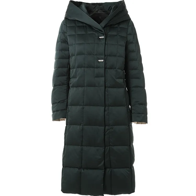 Gowani/乔万尼冬季外套女防泼水工艺长款连帽白鸭绒高级感EN4T829