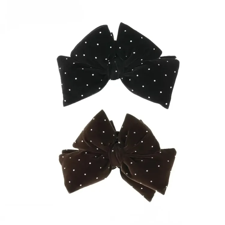 【繁星点点】韩式新款立填充丝绒蝴蝶结温柔时尚气质氛围感抓夹女商品图