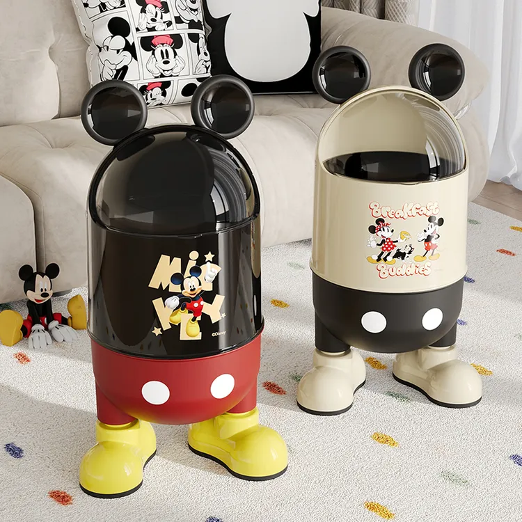 垃圾桶家用ins米奇卡通纸篓创意客厅厨房卧室卫生间高颜值卫生桶