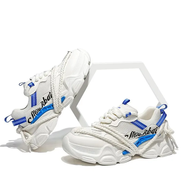 潮流男鞋夏季2025新款透气厚底男士增高防滑老爹鞋男款运动休闲鞋