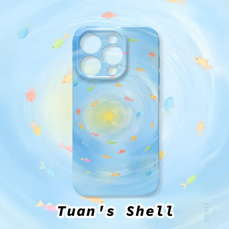 七彩小鱼菲林软壳适用苹果VIVO华为OPPO小米荣耀一加手机壳