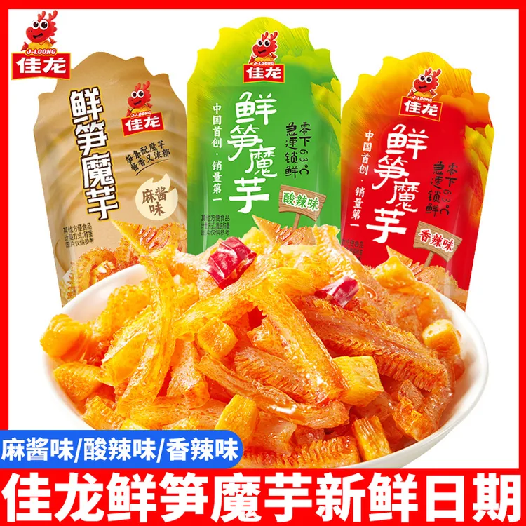 佳龙鲜笋魔芋麻酱味素毛肚香辣魔芋酸辣爽口追剧解馋小吃休闲零食