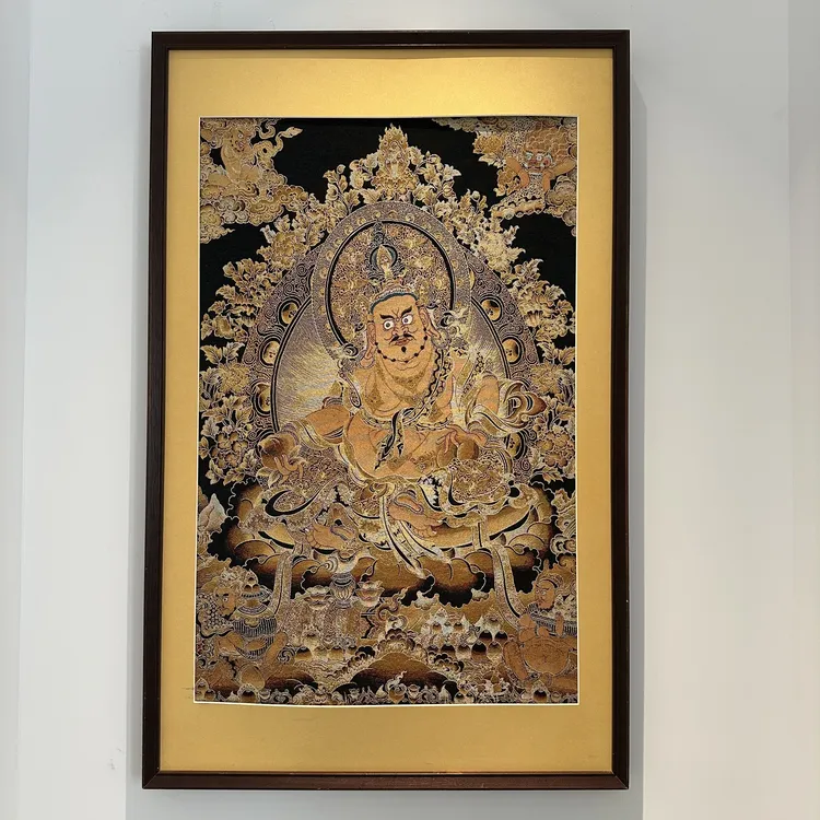 刺绣材质【黄财神】挂画茶室挂画书房挂画办公室画001