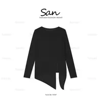 【SANSAN】极简百搭休闲长袖开叉时尚针织衫百搭显瘦上衣DY-4732