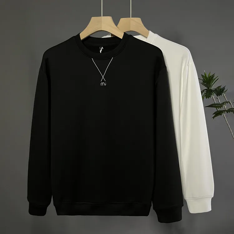 男士长袖圆领双面德卡绒秋冬保暖简约休闲百搭纯色不缩水T恤