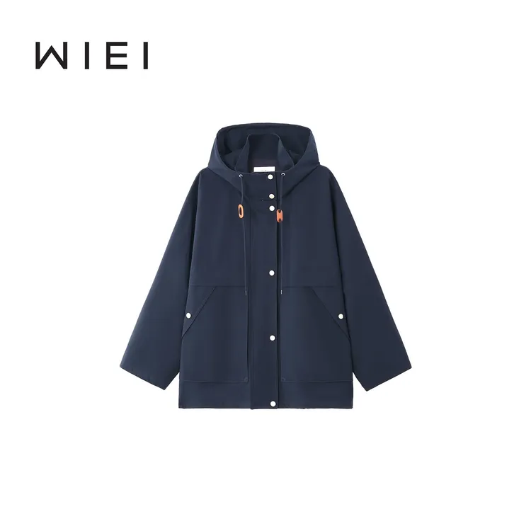 《WI EI》摩登男友风*挺括宽松工装风防风防水连帽外套W25306041