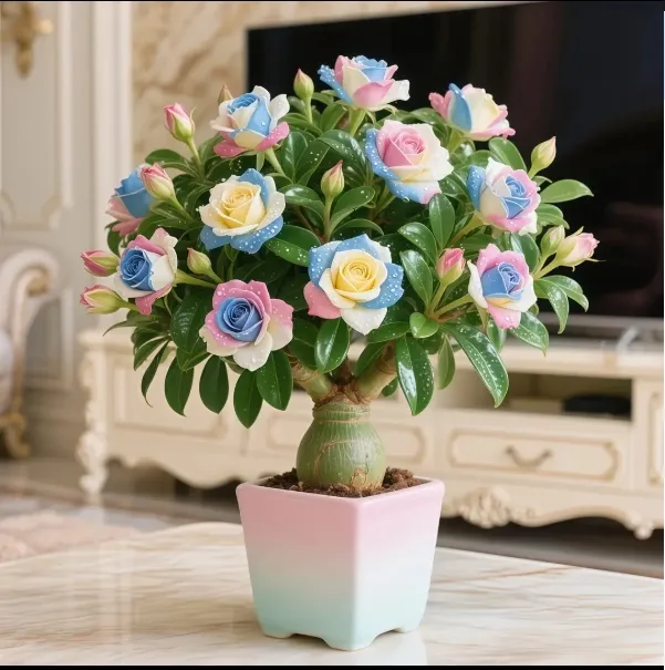 重瓣沙漠玫瑰盆栽室内耐寒热易存活四季好养浓香型花卉绿植驱蚊虫