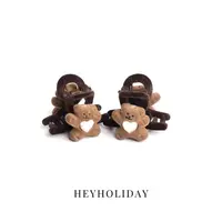 可爱小熊刘海抓夹甜美少女小抓夹迷你百搭小众简约气质发饰刘海夹