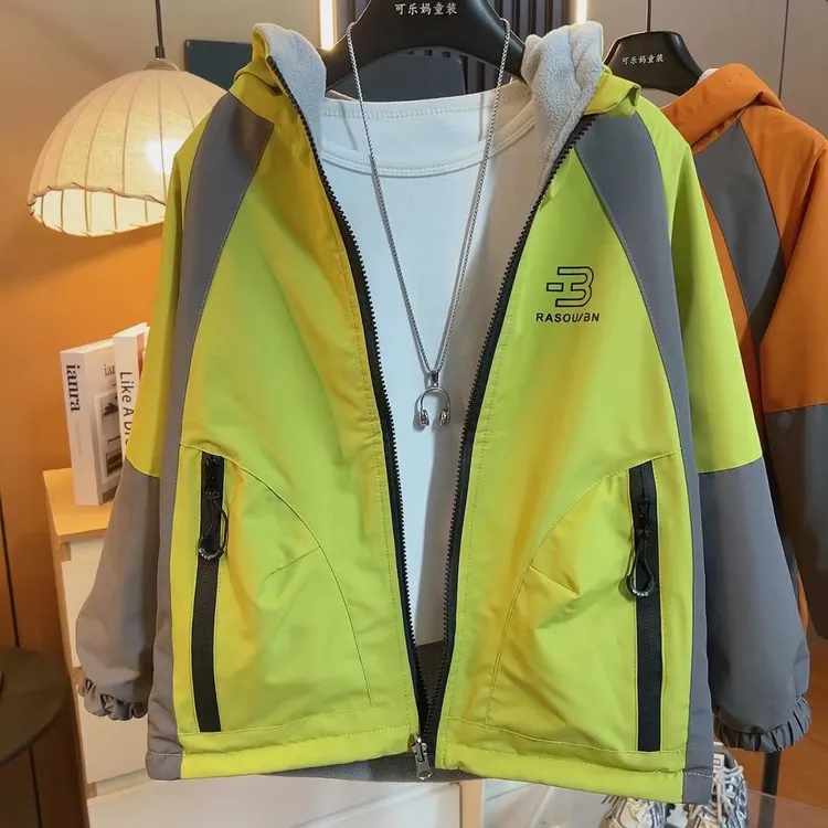 【两面穿加绒款】潮童加厚双面穿外套时髦冲锋衣秋冬上衣