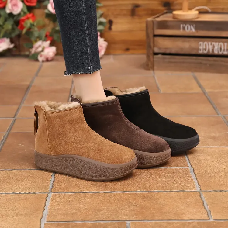 千之恋A增高4CM2025冬季时尚潮流新爆款厚底雪地靴保暖短靴60389