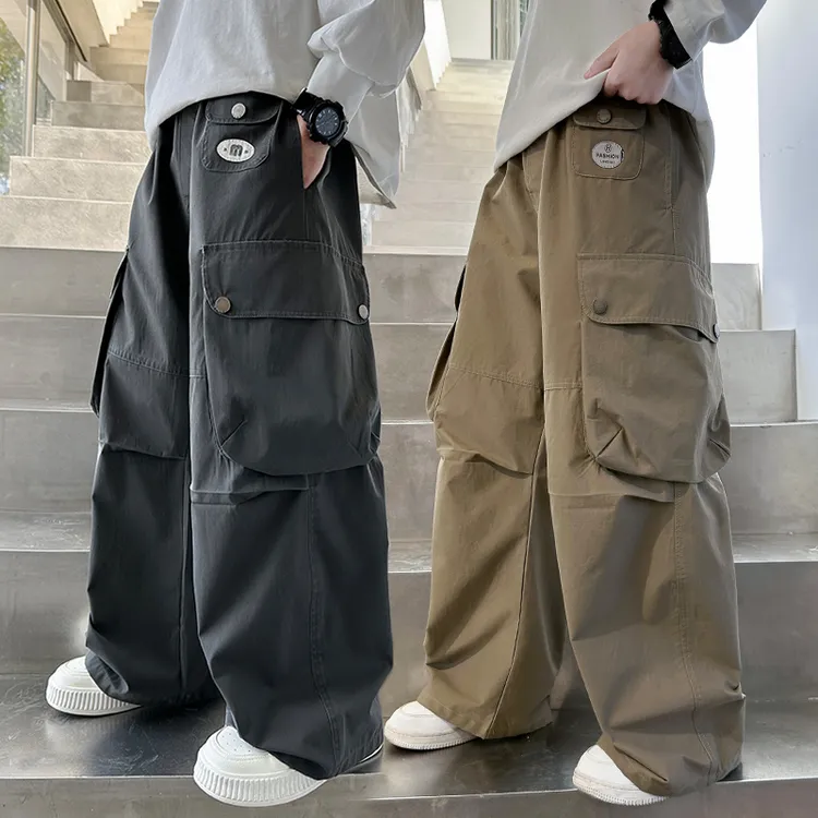 男童直筒宽松工装裤春秋款中大童帅气韩版休闲裤儿童长裤男孩裤子