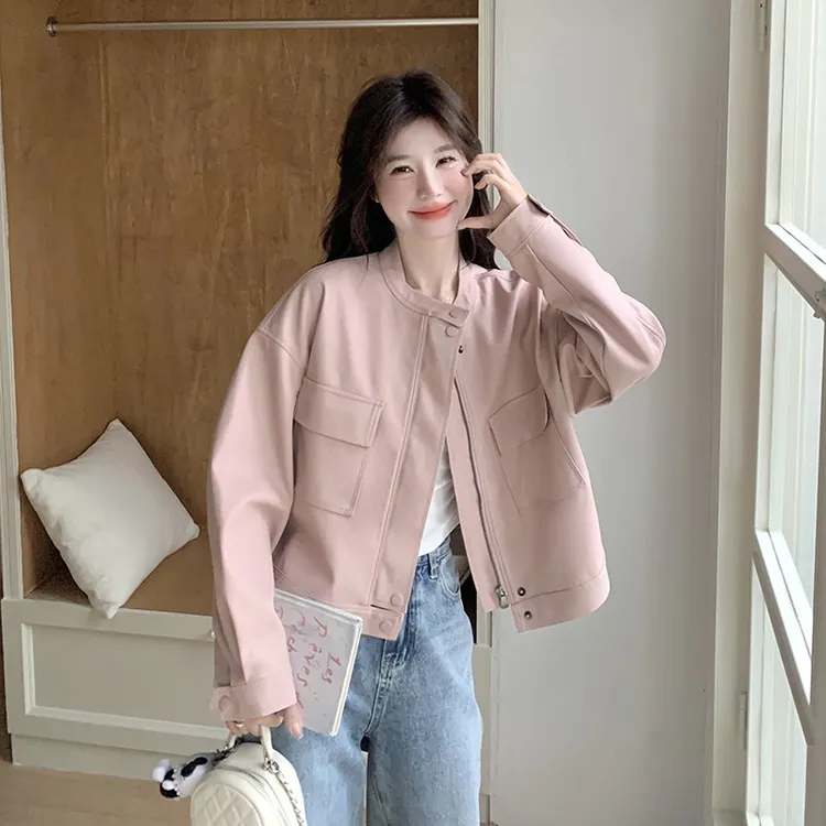 春秋女装2025年新款皮夹克外套短款时尚女士皮衣女外套百搭休闲