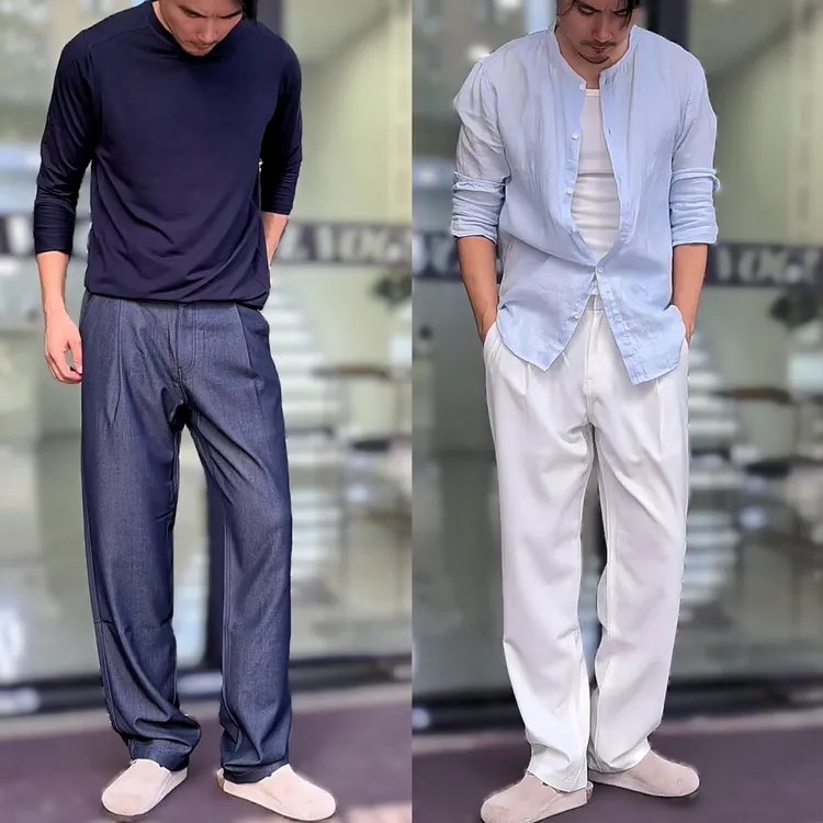 【穿不皱】意式高奢男士休闲裤松弛感简约微宽松柔软垂顺高级感