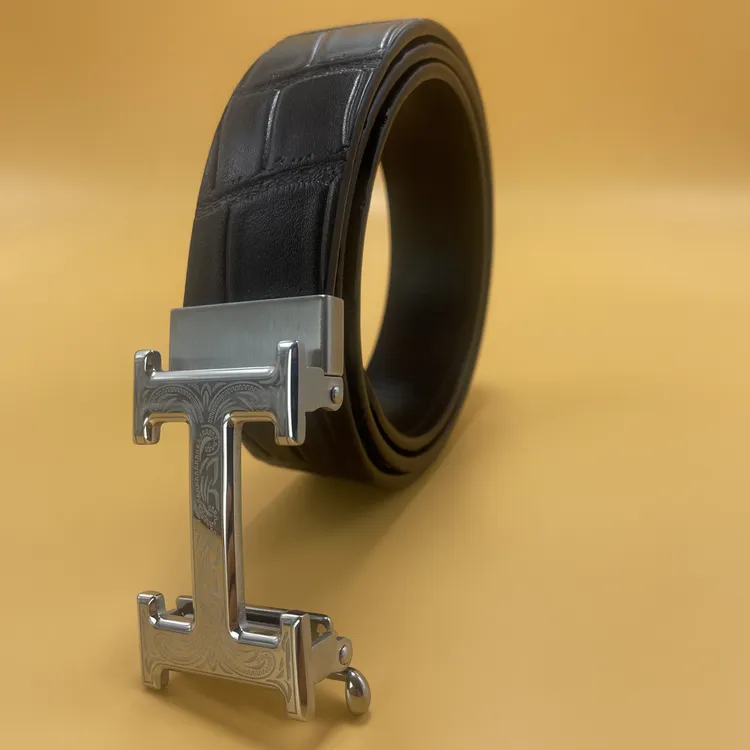 【601 无牙钢扣】【外穿】时尚潮流百搭头层牛皮自动扣腰带皮带