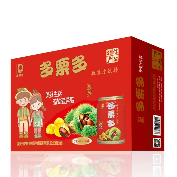 多栗多 板栗汁栗子汁河南信阳特产怀旧果茶植物饮料240ml红罐礼盒