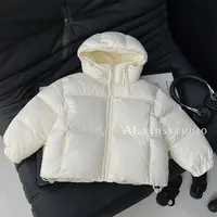 阿卷冬装儿童韩版时尚纯色简约百搭款保暖休闲连帽棉服HCXZ4823