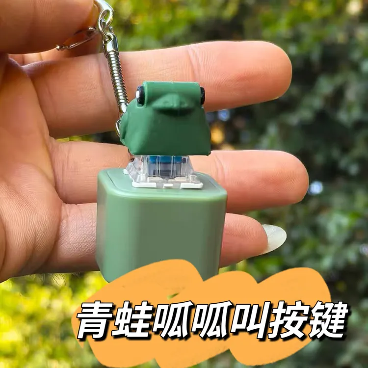 青蛙呱呱叫发声按键钥匙扣发光趣味恶搞发泄减压神器创意包包挂件