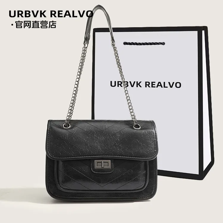 专柜女包包2025新款翻盖高级感黑色斜挎包单肩链条小方包小众时尚